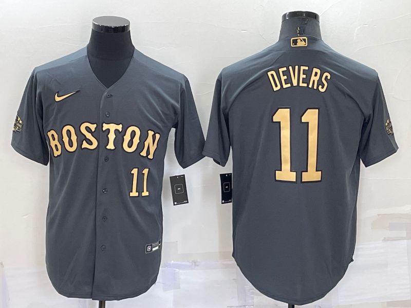 Men Boston Red Sox 11 Devers Grey 2022 All Star Nike MLB Jerseys